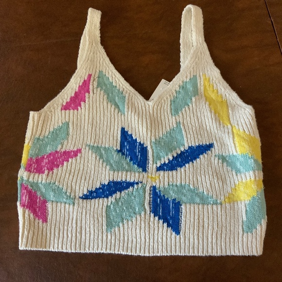 Mother New with Tags Crop Varsity Allstar Sweater Tank Top Vest L - Picture 2 of 12